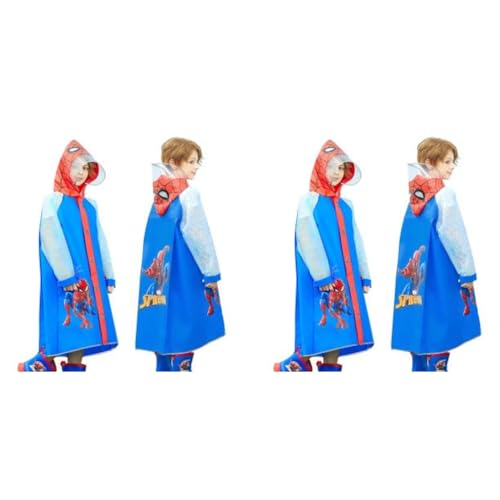 PALAY® Rain Coat for Kids Spider Poncho Raincoat 6-9 Years Boys Girls with Pockets Wide Brim Hooded Safe School Bag Cover Print Recommended Height 130-140CM XL Size 2PCS PALAY® Rain Coat for Kids Spider Poncho Raincoat 6-9 Years Boys Girls with Pockets Wide Brim Hooded Safe School Bag Cover Print Recommended Height 130-140CM XL Size 2PCS